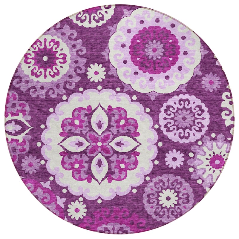 HomeRoots Floral Medallion Transitional Rectangle Outdoor Rug