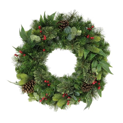 Puleo International 24" Decorated Christmas Wreath - Green