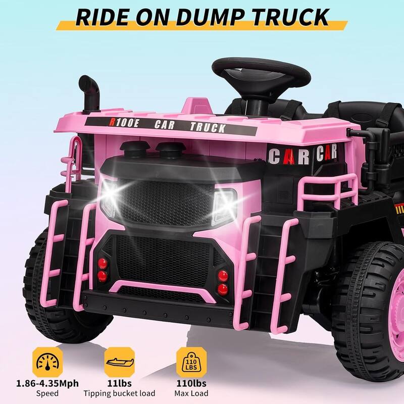 24v 2-Seater Kids Ride on Dump Truck Toy with Remote Control for Kids Best Gifts