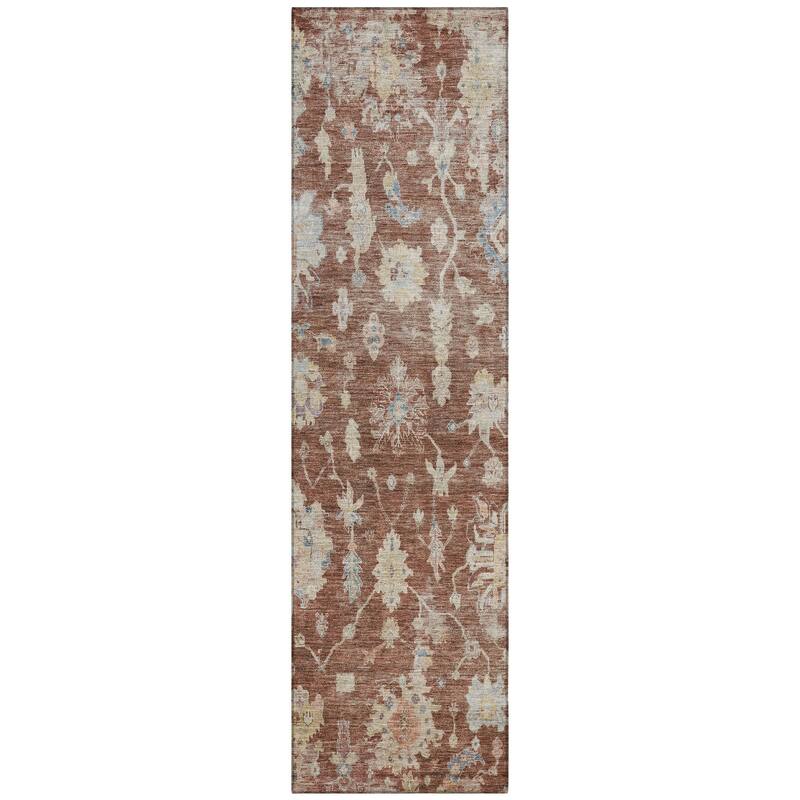 Machine Washable Indoor/ Outdoor Casual Traditional Chantille Rug