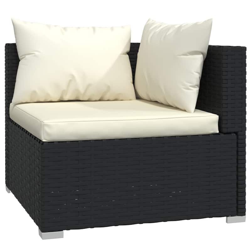 vidaXL Patio Lounge Set Outdoor Sectional Sofa Set Table Garden Poly Rattan - 27.6" x 27.6" x 23.8"