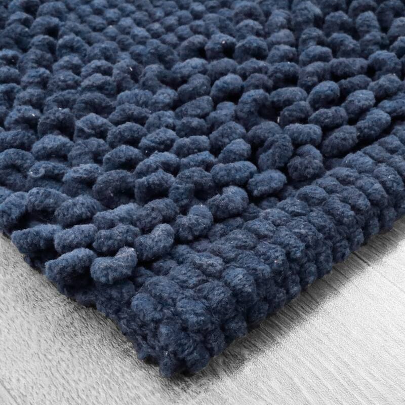 Sophie Border Ultra-plush Chenille Non-Slip Cotton Bath Mat (Set of 2)