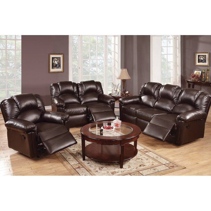 Motion Recliner Chair 1pc Glider Couch Living Room Furniture Brown Bonded Leather
