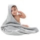 preview thumbnail 96 of 111, Hooded Baby Towel, 6 Layer 100% Muslin Cotton by Comfy Cubs Heather Blue - Pack of 1