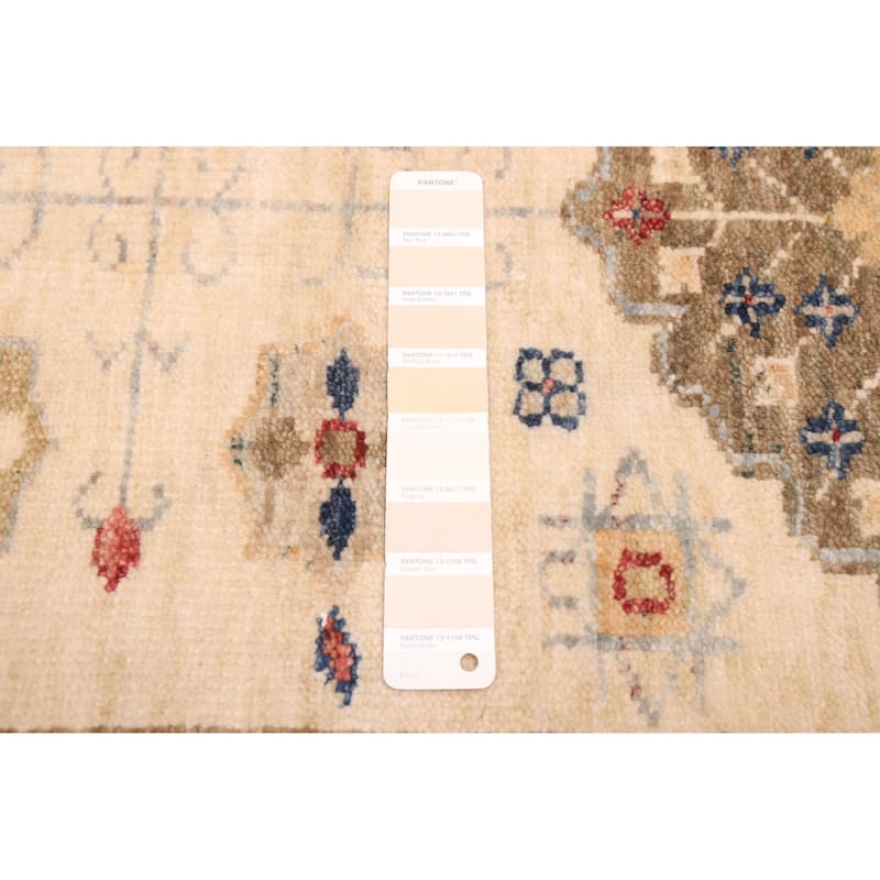 ECARPETGALLERY Hand-knotted Jules Sultane Ivory Wool Rug - 6'2 x 8'11