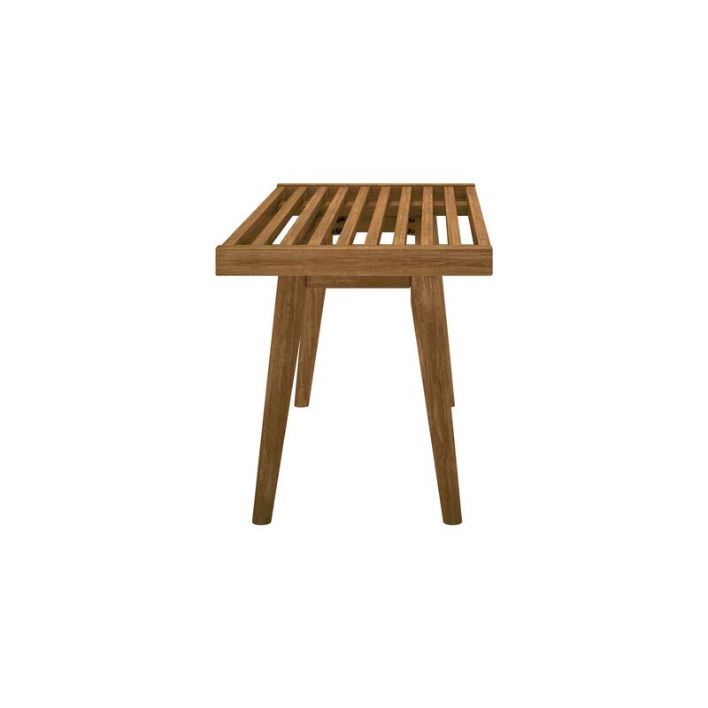 Plank and Beam Mid Century Single Wood Entryway Bench