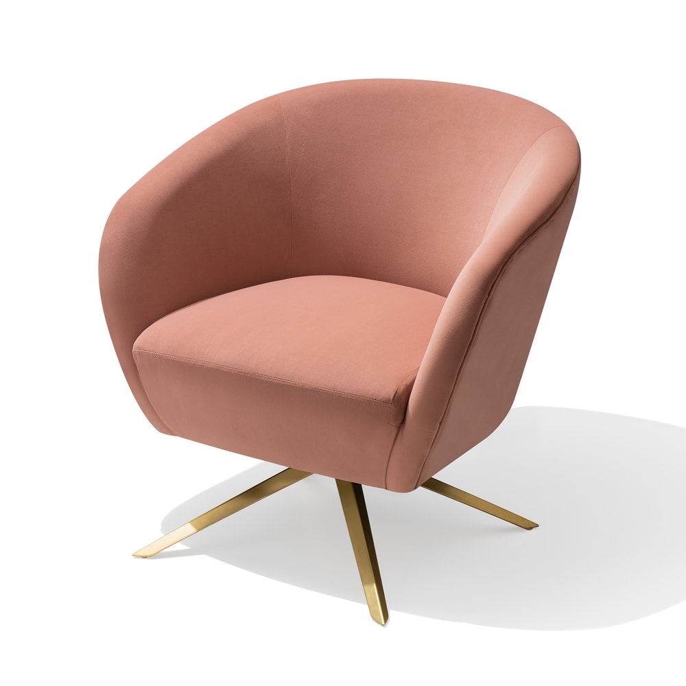 Upholstered Swivel Accent Chair Mid-century Faux Leather Club Chair