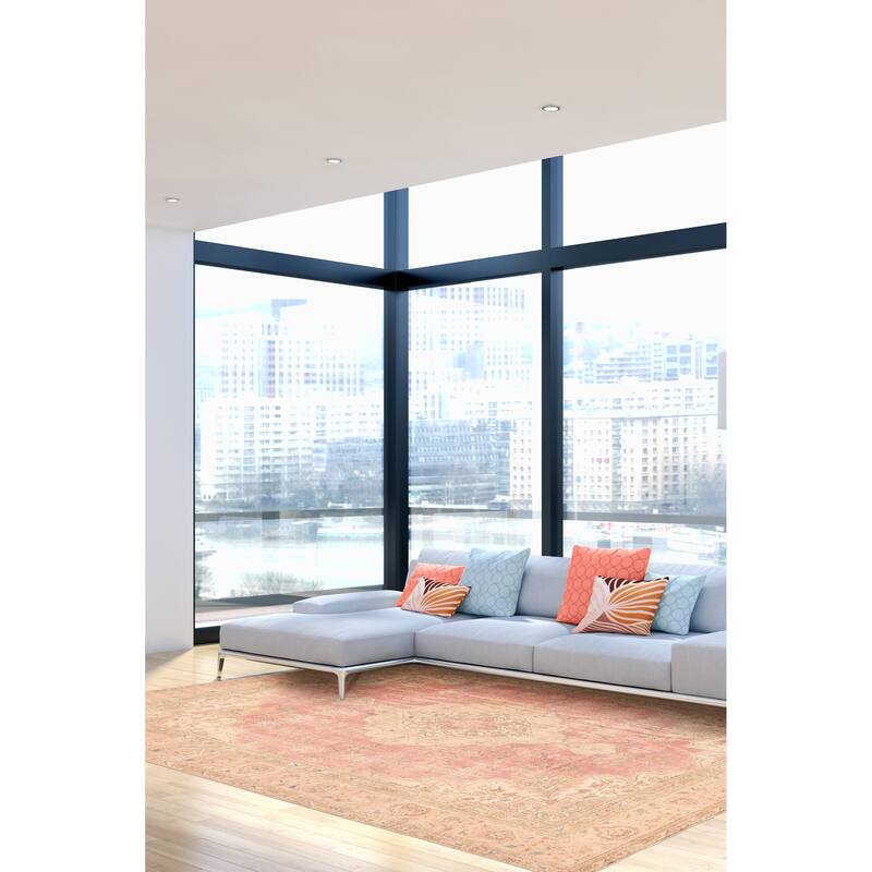 ECARPETGALLERY Hand-knotted Antalya Vintage Dark Pink Wool Rug - 9'6 x 12'6