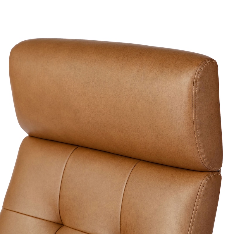 Glitzhome 48-inch Mid-century Adjustable Swivel Faux Leather Office Chair