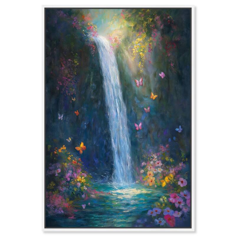 Hidden Falls II Canvas by Art Remedy - White - 20" x 30"