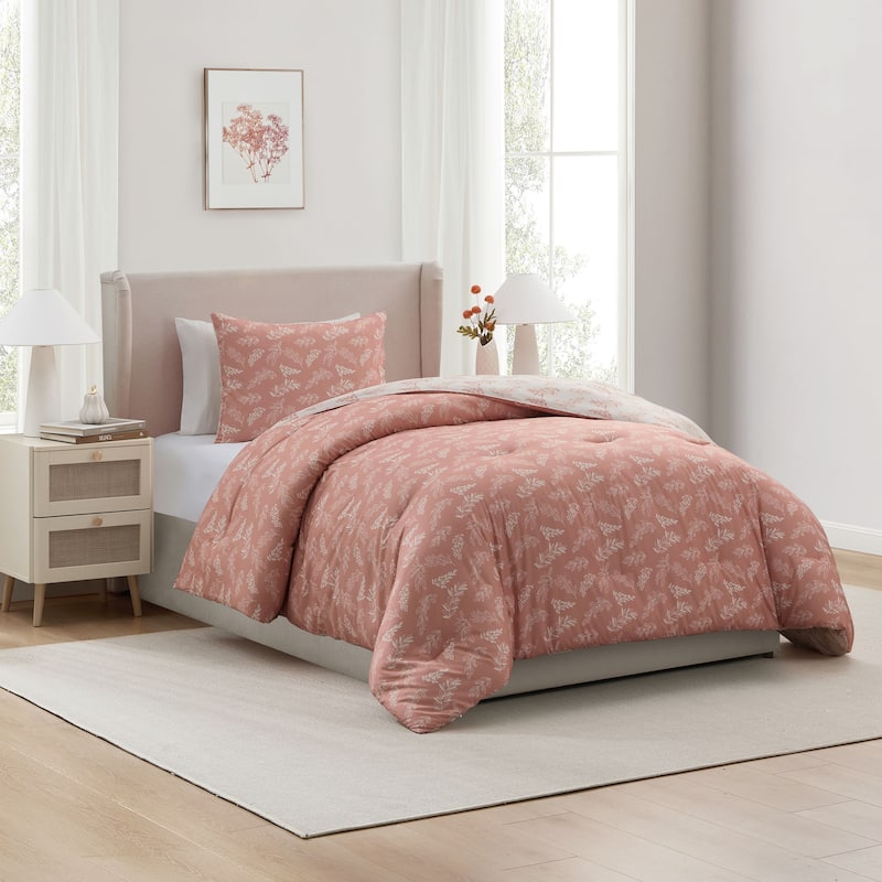 Empyrean 3PC Reversible Botanical Printed Comforter Bedding Set