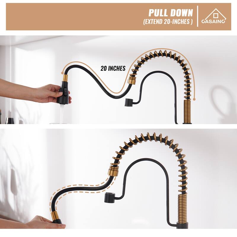 Single Handle Pull Down Sprayer Kitchen Faucet