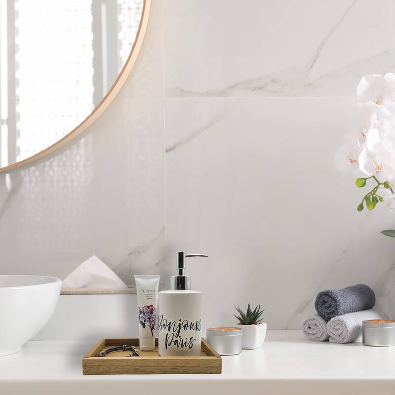 Acacia Wood Bathroom Accessory Set Collection