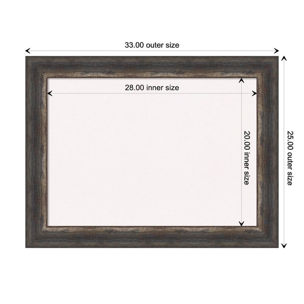 Bark Rustic Char Framed White Bulletin Board, Organization Board, Pin Board