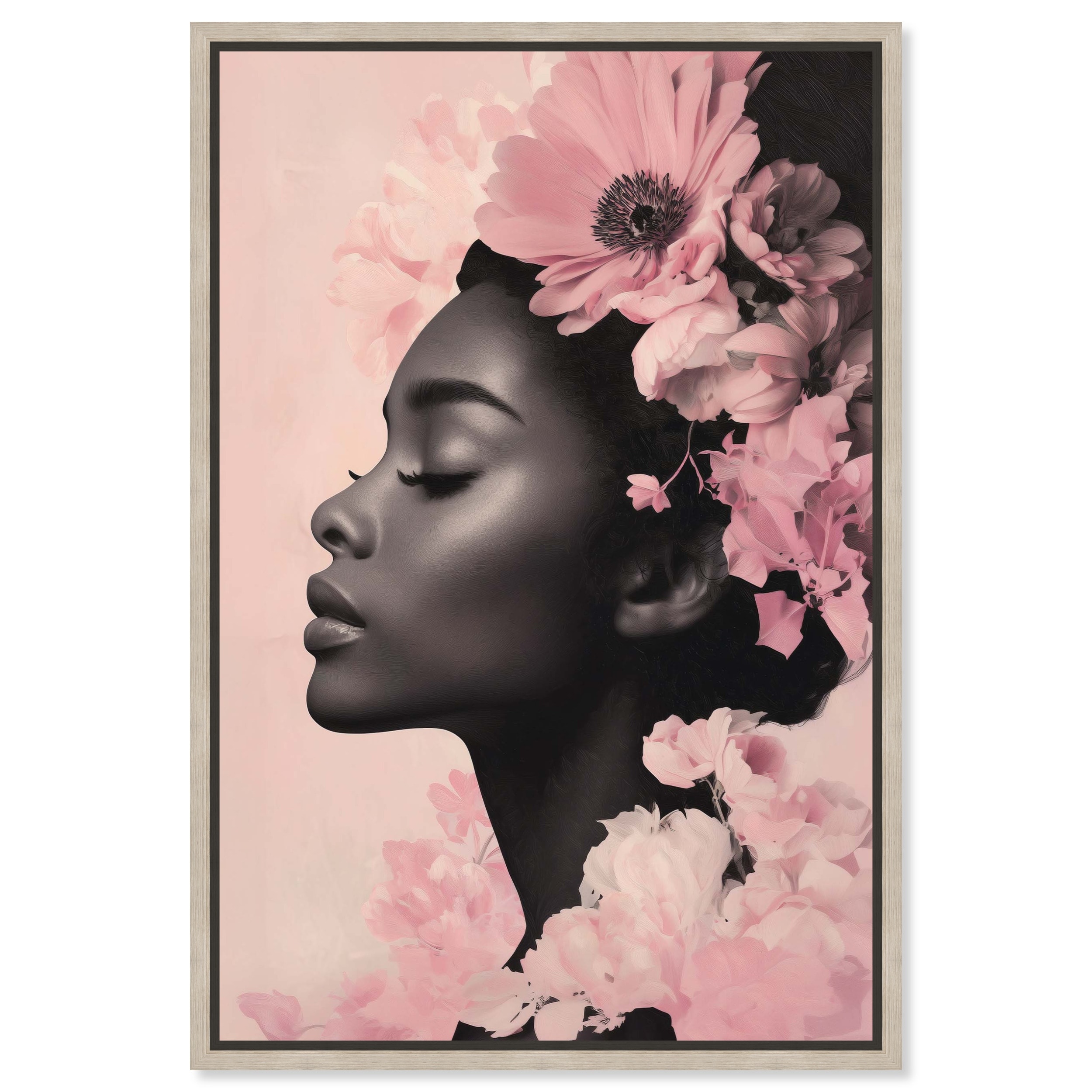 Flourish in Pink Bloom Glam Wall Decor Framed Canvas by Art Remedy