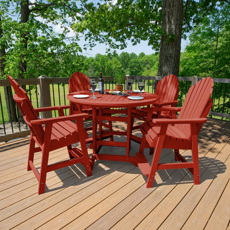 Hamilton 5-Piece Outdoor Counter Height Dining Set - 48" Round Table