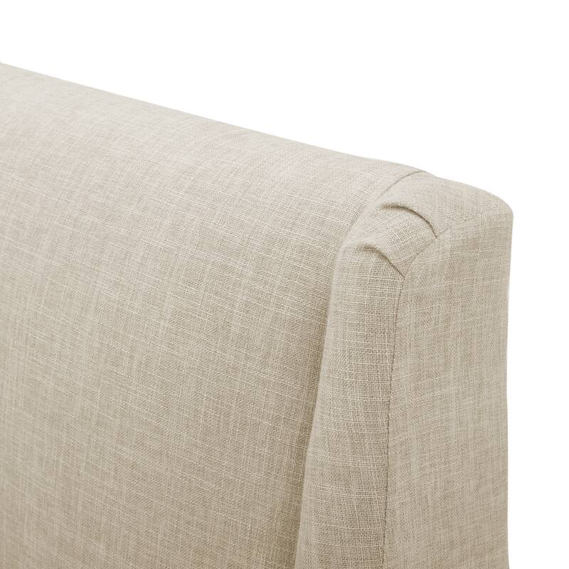 Beige Modern 27.5" Upholstered Accent Chair with Wide Cushion and Wood Legs for Living Room