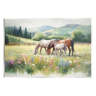 Stupell Horses in Spring Meadow Wall Plaque Art Design by Ramona ...