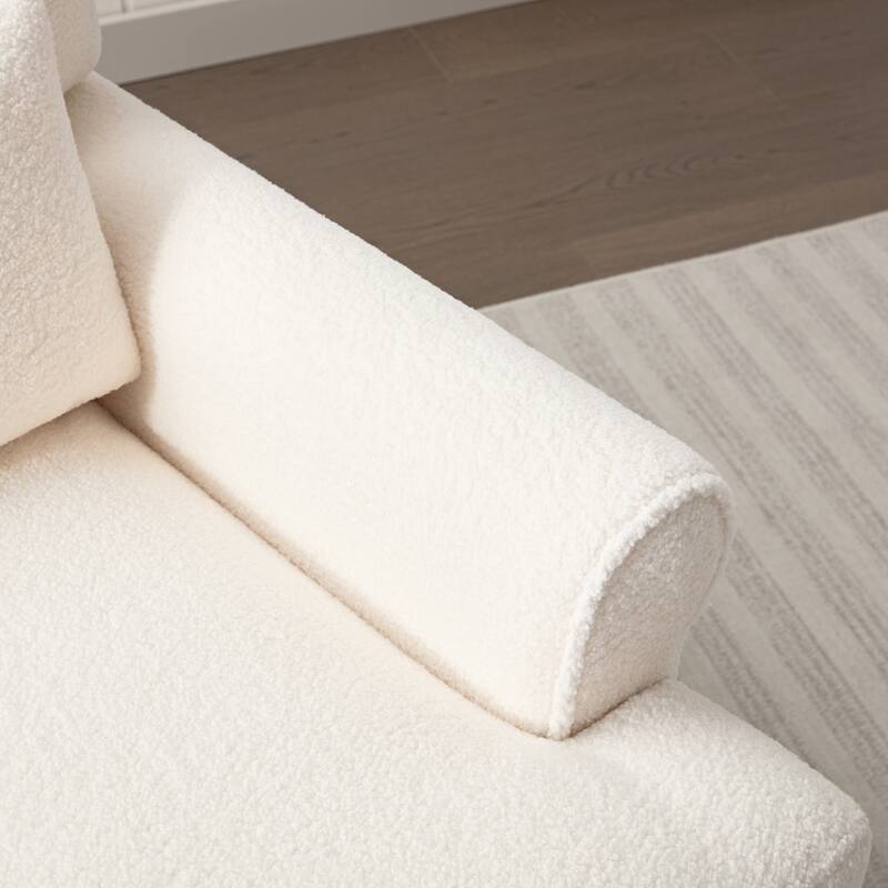 Accent chair, Elegant Circular Armrests, Ergonomic Lumbar Support, Vintage Roman Column Legs, for Living room,Bedroom