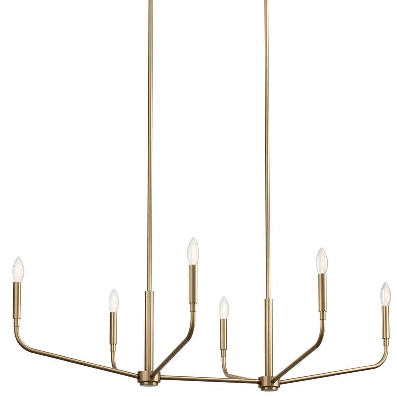 Kichler 52721 Madden 6 Light 45" Wide Taper Candle Linear Chandelier - Champagne Bronze