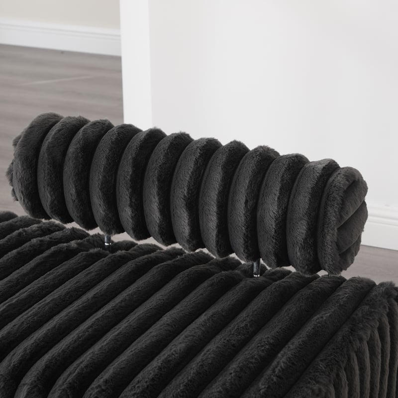 49.6"W Oversized Modern Upholstered Bench Ottoman with Metal Legs
