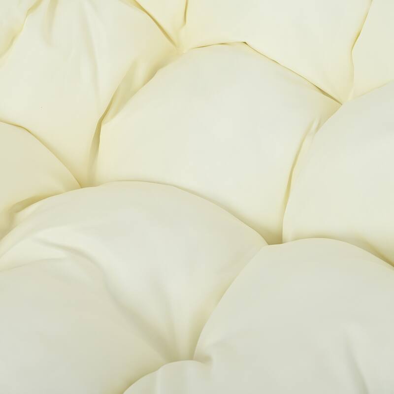 Single Person Folding Wicker Hammock Swing Chair with Adjustable Anti-Slip Feet