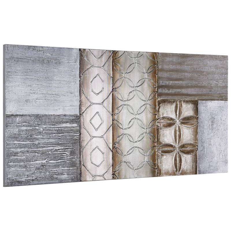 Stacked 1 Textured Metallic Hand Painted Canvas Wall Art