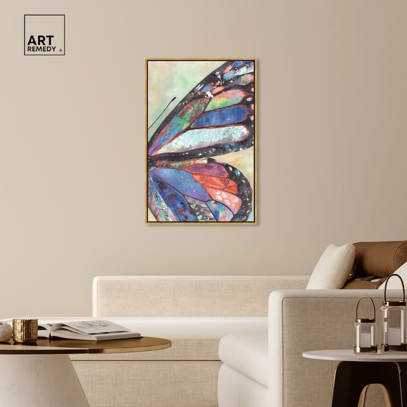 Art Remedy Butterfly Part Ii Framed Butterfly 1 Piece Canvas Wall Art
