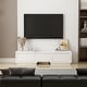 Modern Style Extendable TV Stand with 3Drawer White/Black 65.4