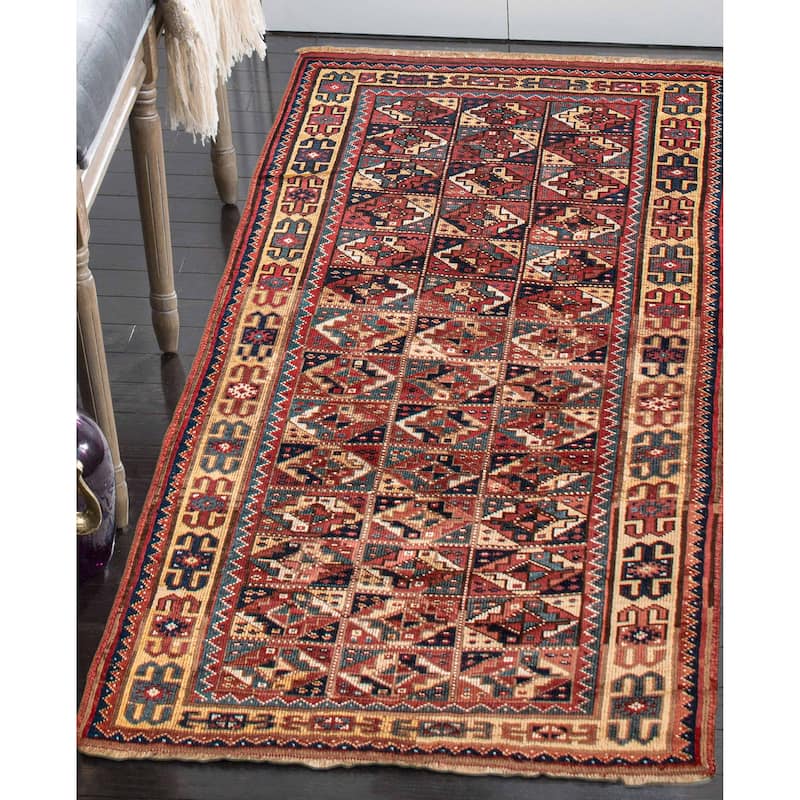 ECARPETGALLERY Hand-knotted Melis Red Wool Rug - 4'3 x 7'7
