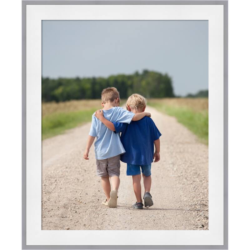 Maya Picture Frame, Photo Frame - 16x20 - Maya White Silver