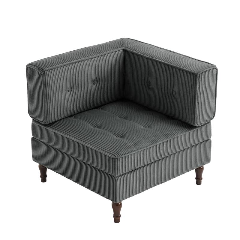 UIXE Corduroy Modular Corner Sofa Lounge Corner Arm Chair