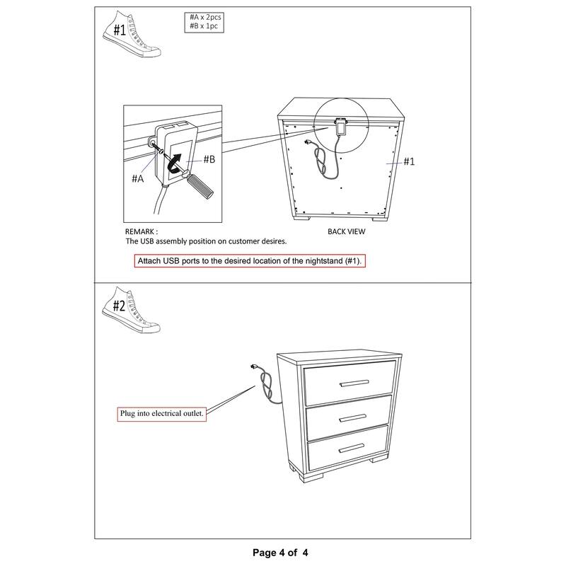 Contemporary Nightstand in Warm Gray, USB Charger, Chrome Hardware, Sleek Solid Wood Design