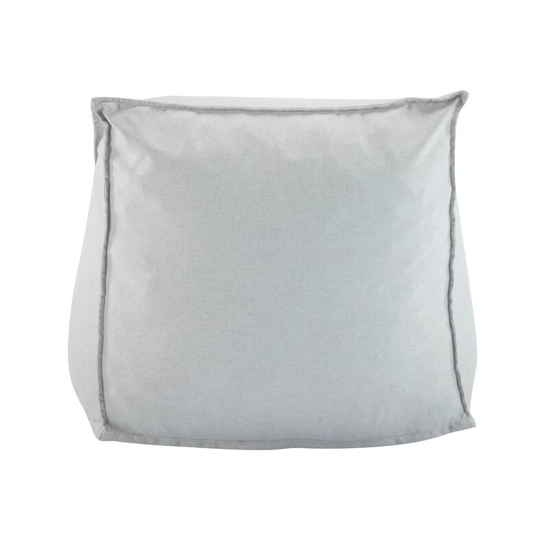 Roomfitters Perry Outdoor Bean Bag Lounge Chair with Water Repellent Fabric, Half Length Design, Light Grey
