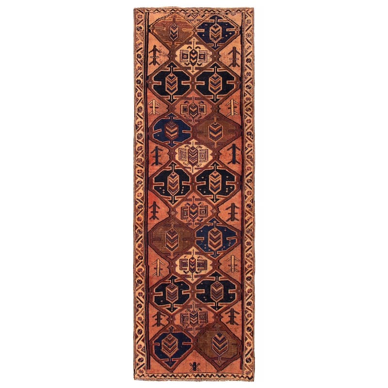 ECARPETGALLERY Hand-knotted Melis Vintage Copper Wool Rug - 3'10 x 11'9 - Copper - 3'10 x 11'9