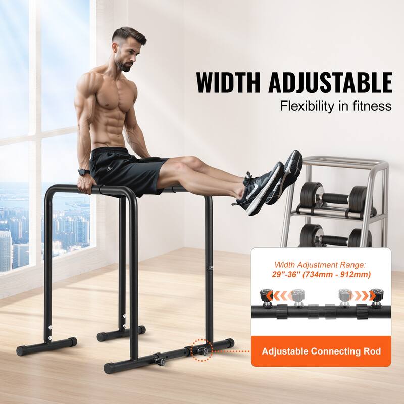 VEVOR Dip Bars Heave Duty Dip Stand Station for Strength Training Home Gym Office Outdoor