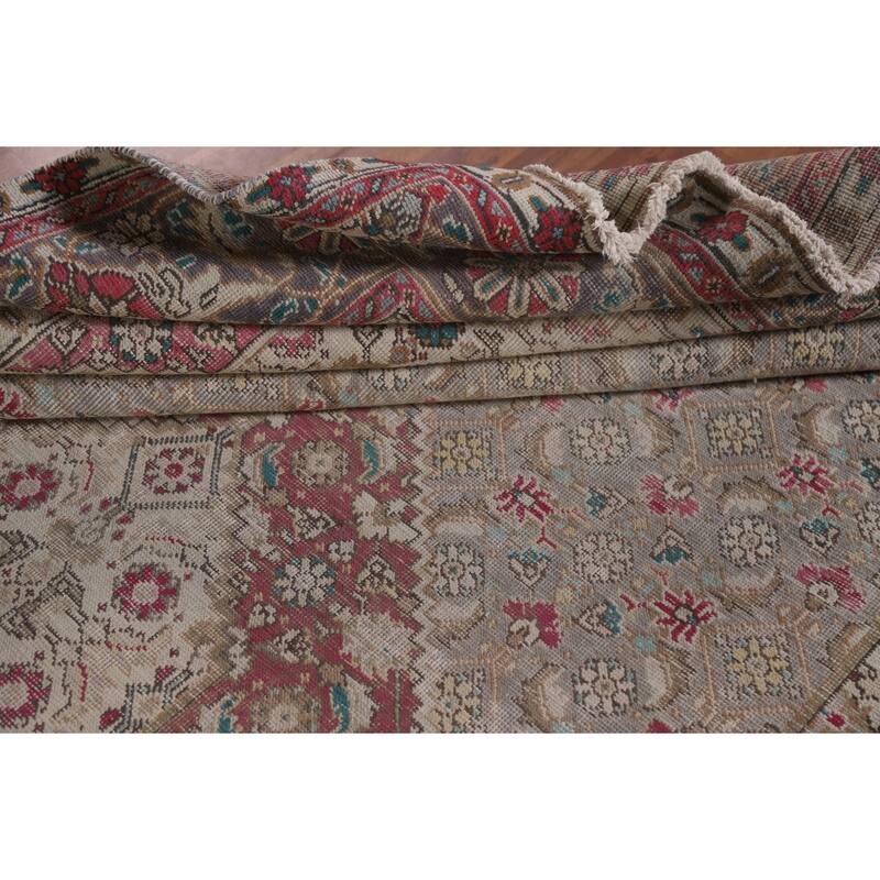 Hand Knotted Oriental 100% Wool Carpet Traditional Medallion Greys & Charcoal Tabriz Area Rug - 10' 9'' X 8' 1''