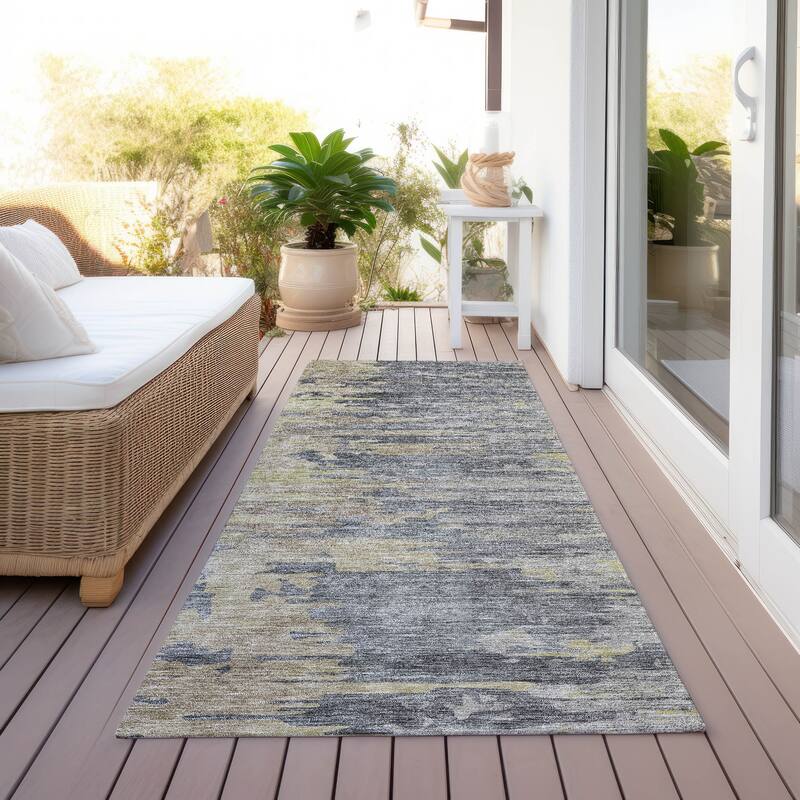Machine Washable Indoor/ Outdoor Chantille Modern Ombre Rug