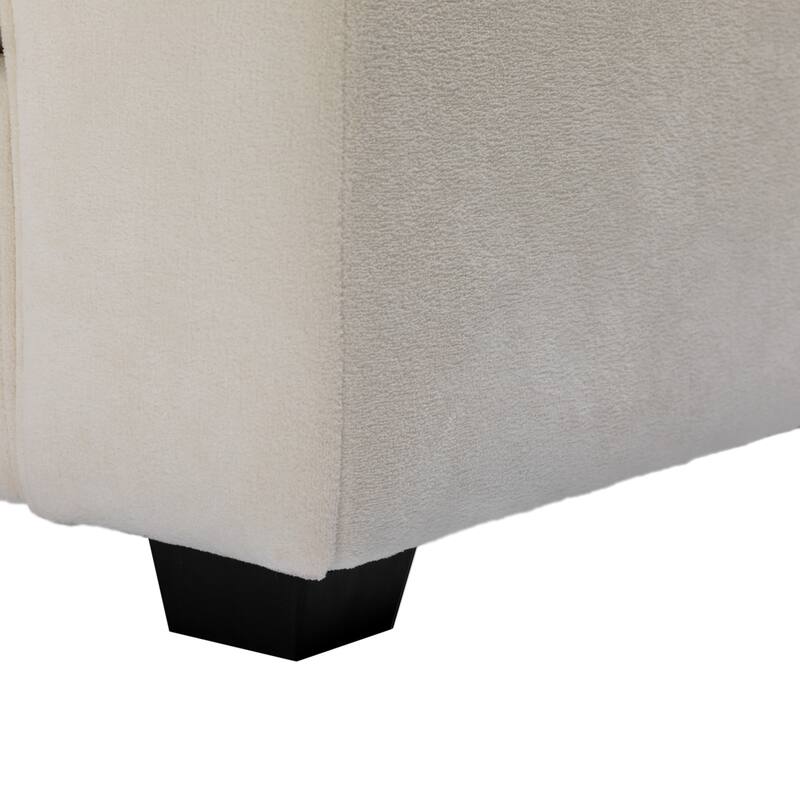 Modern Fabric Loveseat with Plush Cushions and 2 Pillow Upholstered Deep Seat Sofa, Solid Wood Frame Lounge Couch