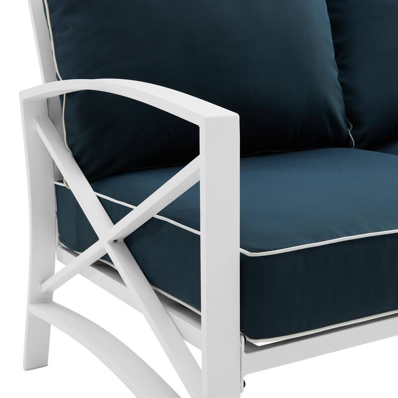 Kaplan Outdoor Metal Sofa - 79"W x 30.5"D x 32"H