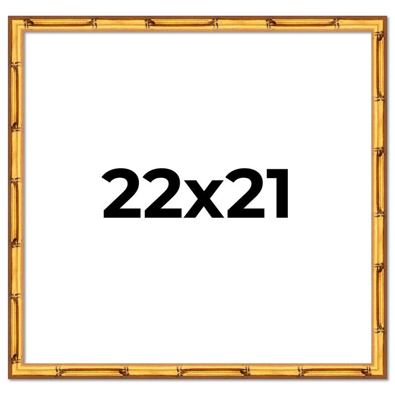 22x21 Frame Gold Bamboo Picture Frame Modern Photo Frame Includes UV Acrylic Shatter Guard Front Acid Free Foam Backing Board