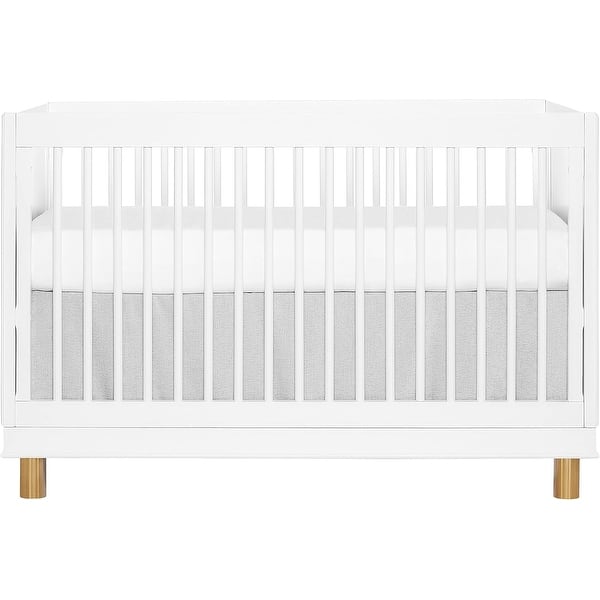 slide 2 of 9, Evolur Loft Art Decor Crib White White with gold hardware