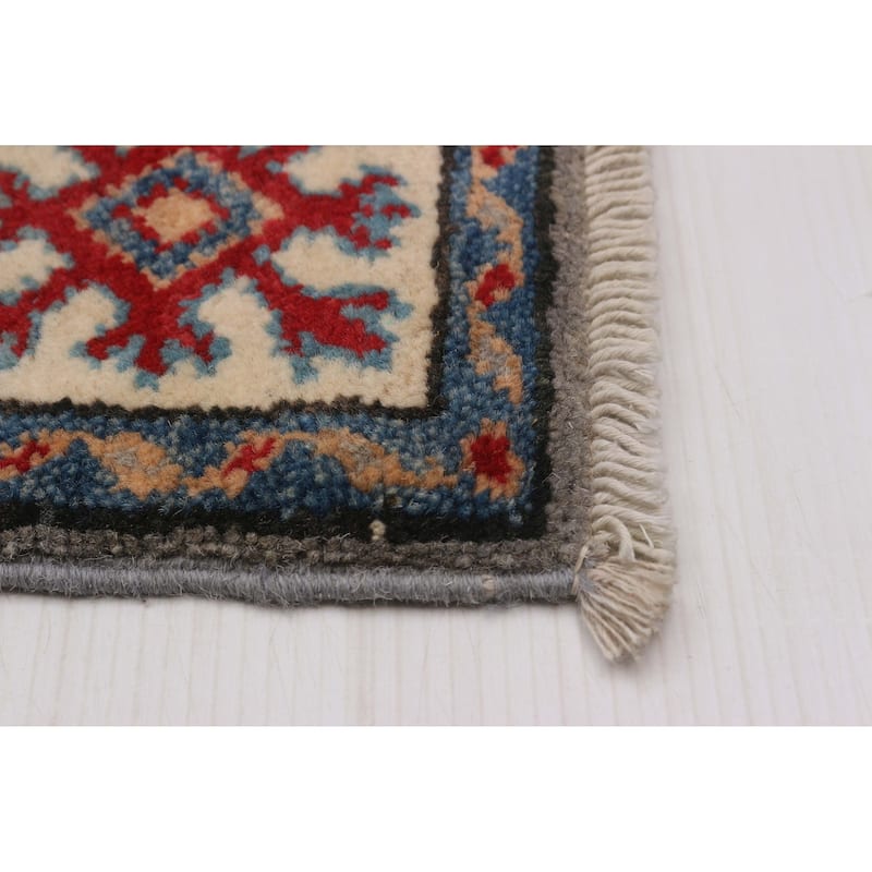 ECARPETGALLERY Hand-knotted Uzbek Ghazni Grey Wool Rug - 3'4 x 4'8
