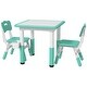 preview thumbnail 1 of 5, Kids Table and Chair Sets with Adjustable Table Height Perfect for Classroom, Nursery, or Daycare Green-White
