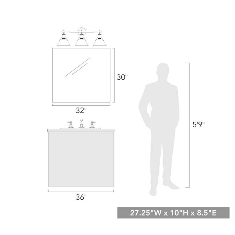 Orwell 3 Light Bath Vanity