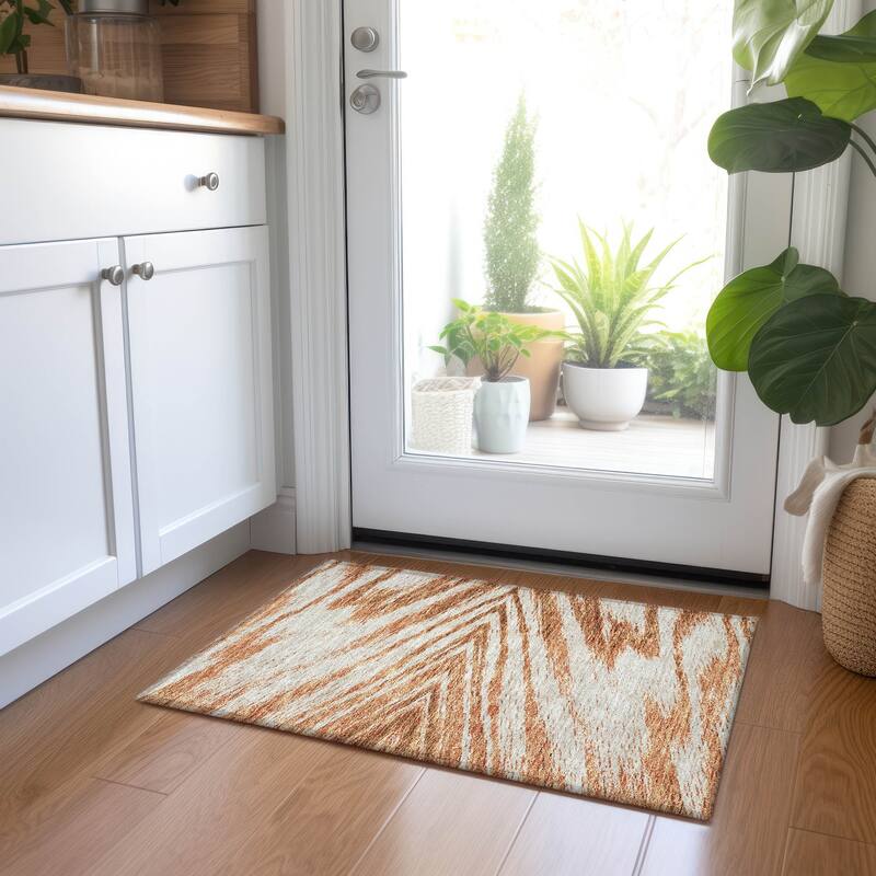 Machine Washable Indoor/ Outdoor Chantille Chevron Modern Rug