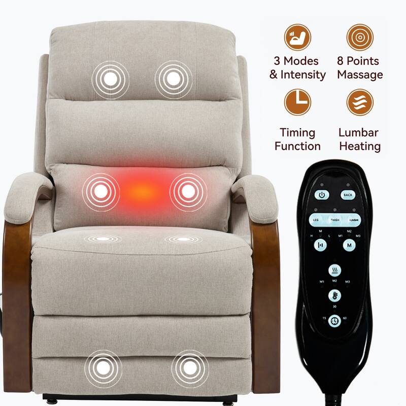 Infinite Position Dual Motor Power Lift Recliner with Heat Massage & Heavy Duty Motion Mechanism