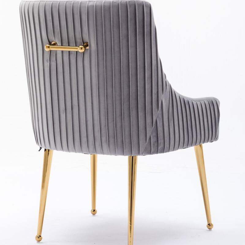 SEYNAR Mid Century Velvet Accent Dining Chair Set of 2 with Rear Handle