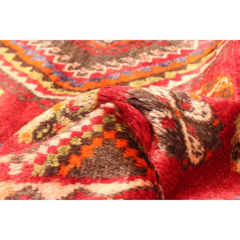 ECARPETGALLERY Hand-knotted Melis Vintage Red Wool Rug - 4'2 x 7'10