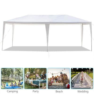 20X10FT PE Cloth Plastic Sprayed Iron Pipe Outdoor Party Tent White